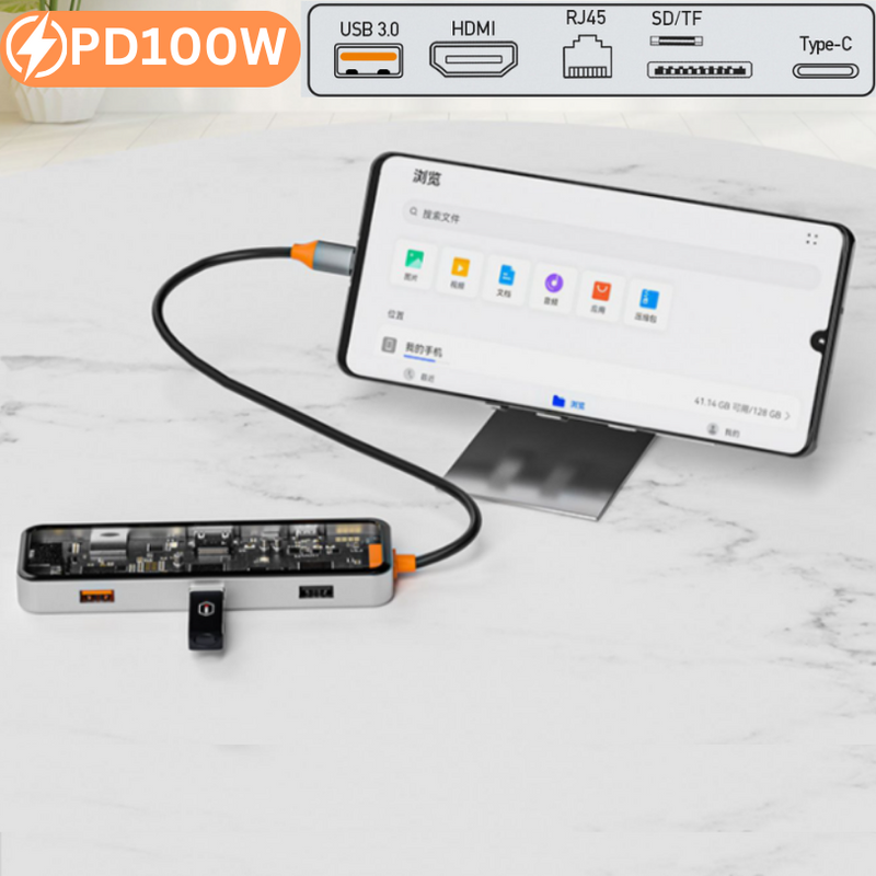 Chargez l&#39;image dans la visionneuse de la galerie, [12 in 1] Universal MacBook Laptop USB-C Type-C Dock Cyberpunk Style Station 100W PD Charging Extension Hub - Polar Tech Australia
