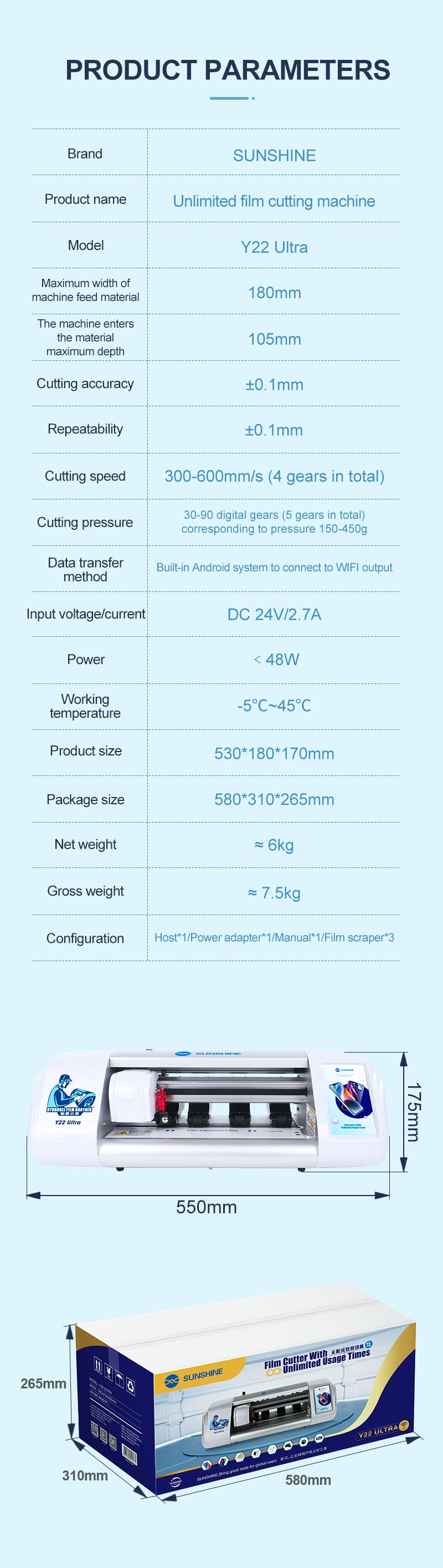 Chargez l&#39;image dans la visionneuse de la galerie, [Y22 Ultra] Sunshine Universal Unlimited Mobile Phone/Tablet/Smart Watch Screen Protector Cutting Machine - Polar Tech Australia
