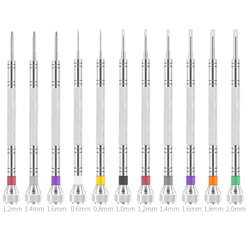 Chargez l&#39;image dans la visionneuse de la galerie, Watch Repair Tool - Precision Mini Screwdriver Set for Watches, Glasses, Phones, and Small Devices, Stainless Steel, Flathead Screwdrivers for Disassembly
