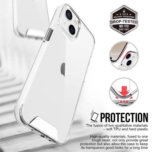 Apple iPhone 15/15 Plus/15 Pro/15 Pro Max SPACE Transparent Rugged Clear Shockproof Case Cover - Polar Tech Australia