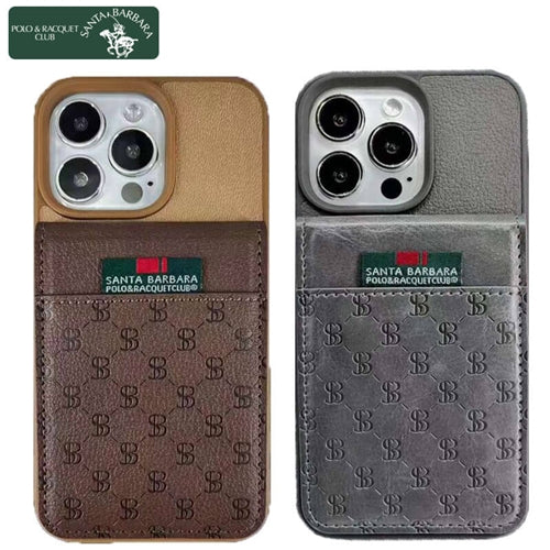 Cargue la imagen en el visor de la galería, Apple iPhone 15/15 Plus/15 Pro/Max Santa Barbara Polo Racquet Club Hulda Business Style Leather Case with Card Sleeve Men&#39;s Gift - Polar Tech Australia
