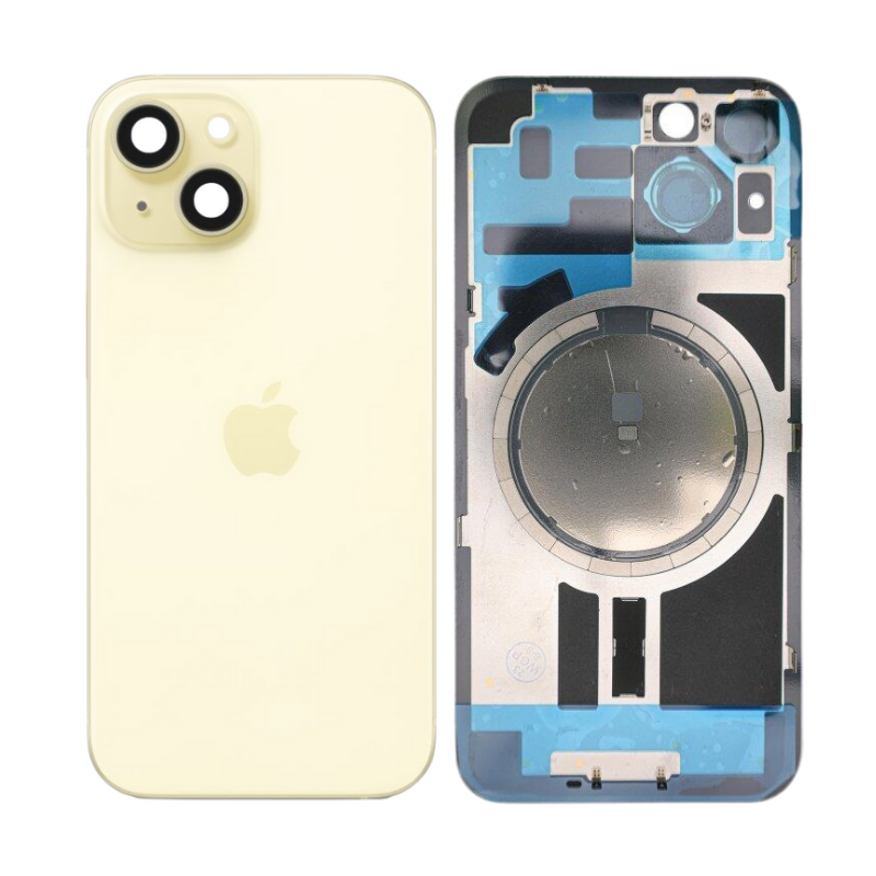 Chargez l&#39;image dans la visionneuse de la galerie, [Assembly] Apple iPhone 15 - Back Rear Glass With Camera Lens &amp; With Camera Lens &amp; Magsafe Magnet Ring - Polar Tech Australia
