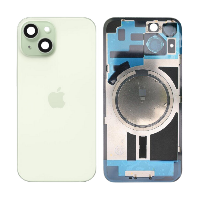 Chargez l&#39;image dans la visionneuse de la galerie, [Assembly] Apple iPhone 15 - Back Rear Glass With Camera Lens &amp; With Camera Lens &amp; Magsafe Magnet Ring - Polar Tech Australia
