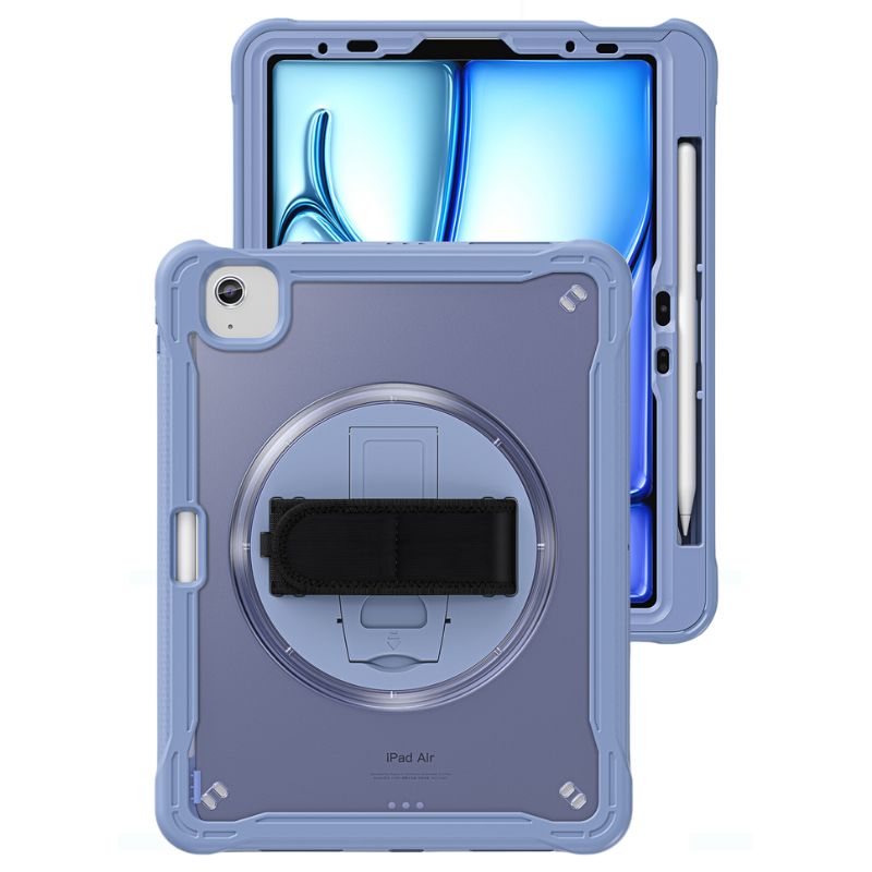 Chargez l&#39;image dans la visionneuse de la galerie, Apple iPad Air 2024 6/6th 11&#39;&#39; &amp; Pro 1/2/3/4 11&#39;&#39; &amp; iPad 4/5 Air 10.9&#39;&#39; - 360 Degree Rotate Shockproof Heavy Duty Tough Stand Case Cover With Strap &amp; Pen Holder - Polar Tech Australia
