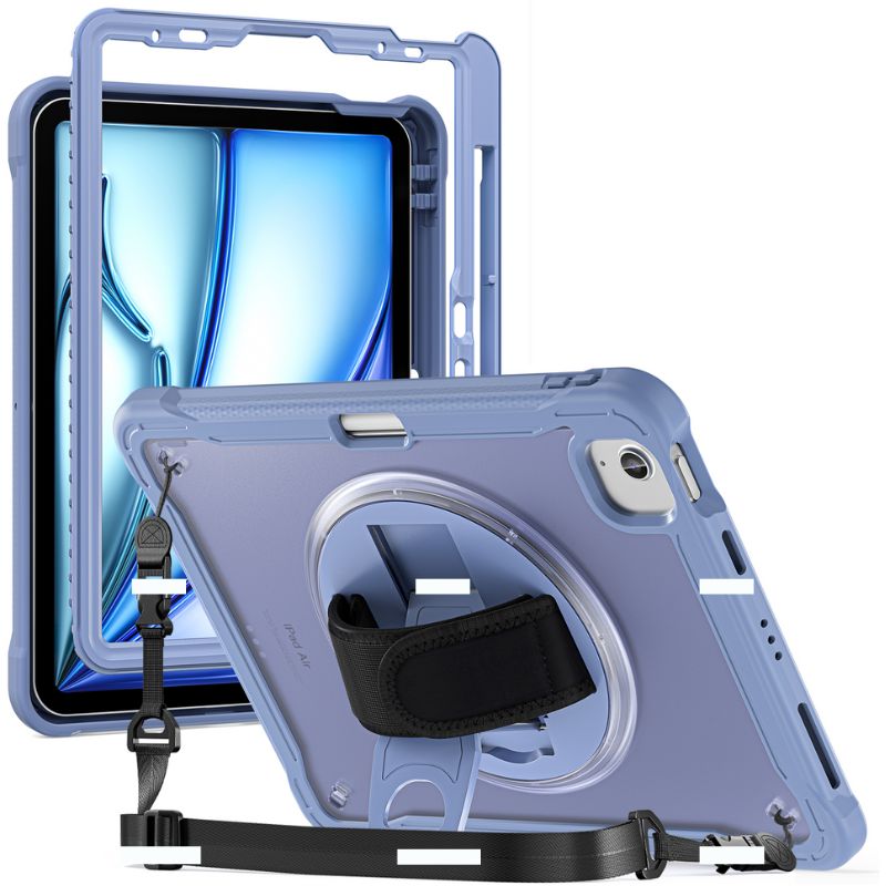 Chargez l&#39;image dans la visionneuse de la galerie, Apple iPad Air 2024 6/6th 11&#39;&#39; &amp; Pro 1/2/3/4 11&#39;&#39; &amp; iPad 4/5 Air 10.9&#39;&#39; - 360 Degree Rotate Shockproof Heavy Duty Tough Stand Case Cover With Strap &amp; Pen Holder - Polar Tech Australia
