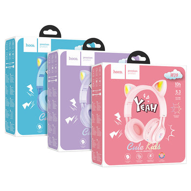 [W39] HOCO Bluetooth Wireless Cat Ear Kid Cute Style Headphone - Polar Tech Australia