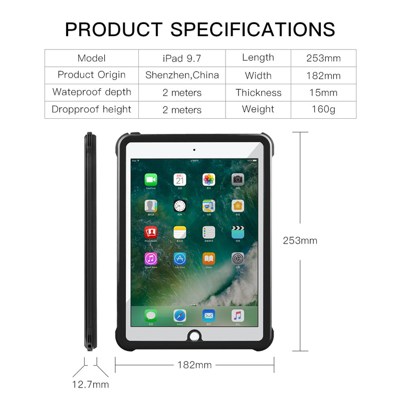 Chargez l&#39;image dans la visionneuse de la galerie, Apple iPad 5th 2017 &amp; 6th 2018 9.7&quot; Shellbox Waterproof Heavy Duty Lifeproof Style Case - Polar Tech Australia
