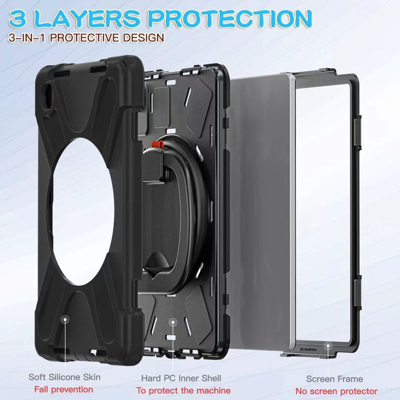 Cargue la imagen en el visor de la galería, Lenovo Tab M11 (TB-330 &amp; 331)  360 Rotation Ring Holder Heavy Duty Kid Friendly Handle Case - Polar Tech Australia
