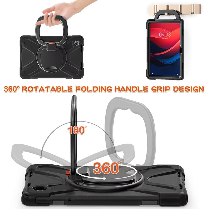 Cargue la imagen en el visor de la galería, Lenovo Tab M11 (TB-330 &amp; 331)  360 Rotation Ring Holder Heavy Duty Kid Friendly Handle Case - Polar Tech Australia
