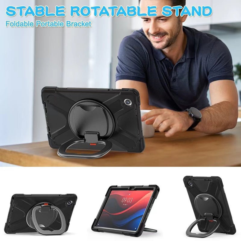 Cargue la imagen en el visor de la galería, Lenovo Tab M11 (TB-330 &amp; 331)  360 Rotation Ring Holder Heavy Duty Kid Friendly Handle Case - Polar Tech Australia
