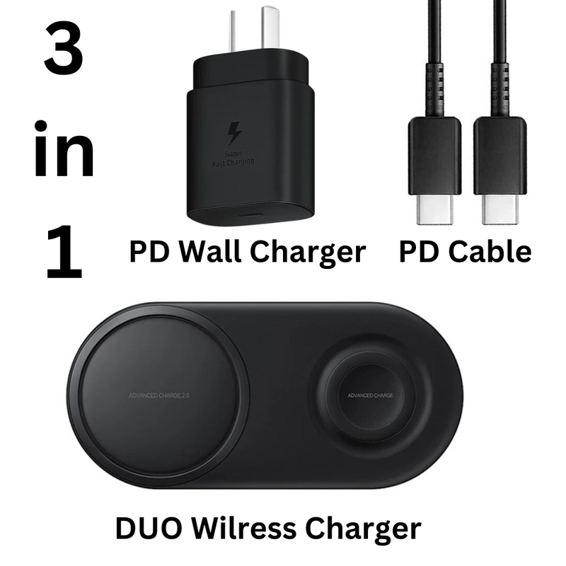 Chargez l&#39;image dans la visionneuse de la galerie, [EP-P5200] Samsung 3 in 1 PD Fast Wireless Charger Duo Pad Galaxy Phone &amp; Watch &amp; Buds - Polar Tech Australia
