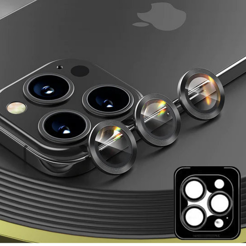 Cargue la imagen en el visor de la galería, [Black Aluminium Alloy] iPhone 14 Pro &amp; 14 Pro Max Back Rear Camera Lens Glass Protector - Polar Tech Australia
