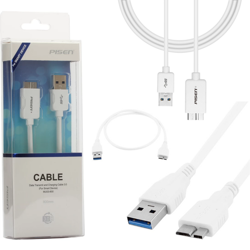 Load image into Gallery viewer, [1M] Pisen SuperSpeed USB 3.0 Male A to Micro B Cable Charging &amp; Data Hard Drive Cable - Polar Tech Australia
