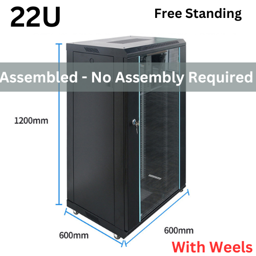 Load image into Gallery viewer, [Assembled] 15U 18U 22U 27U 32U 36U 42U Large Size Heavy Duty Stand Alone Free Standing Network Server CCTV PoE Switch Cabinet Rack Lockable Enclosure - Polar Tech Australia
