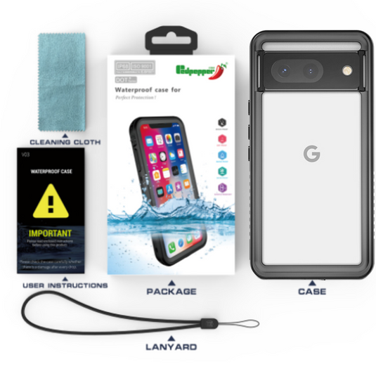 Google Pixel 8 (GKWS6) - Redpepper Full Covered Waterproof Heavy Duty Tough Armor Case - Polar Tech Australia