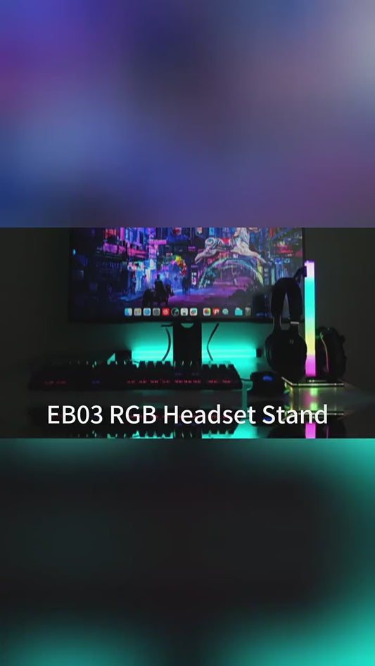 RGB Lighting Game Controller Hook and Charger, Headset Display Stand