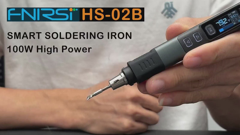 Load and play video in Gallery viewer, [HS-02] FNIRSI Intelligent Soldering Iron 100W Portable Temperature-Controlled Soldering Station
