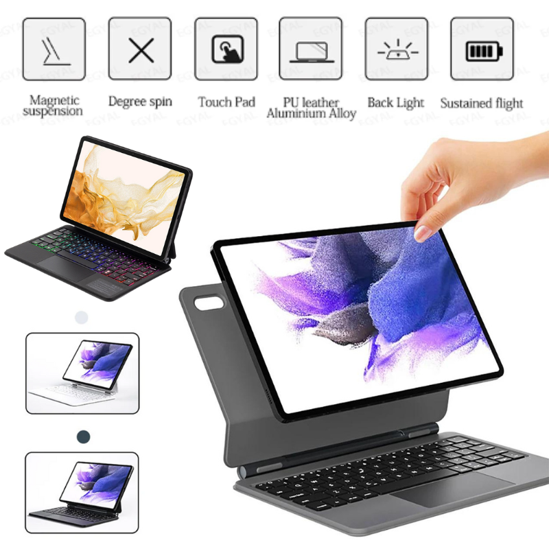 Load image into Gallery viewer, Samsung Galaxy Tab S7 Plus/S8 Plus/S7 FE/S9 Plus/S9 FE Plus - Magnetic Suspension Magic Keyboard Case
