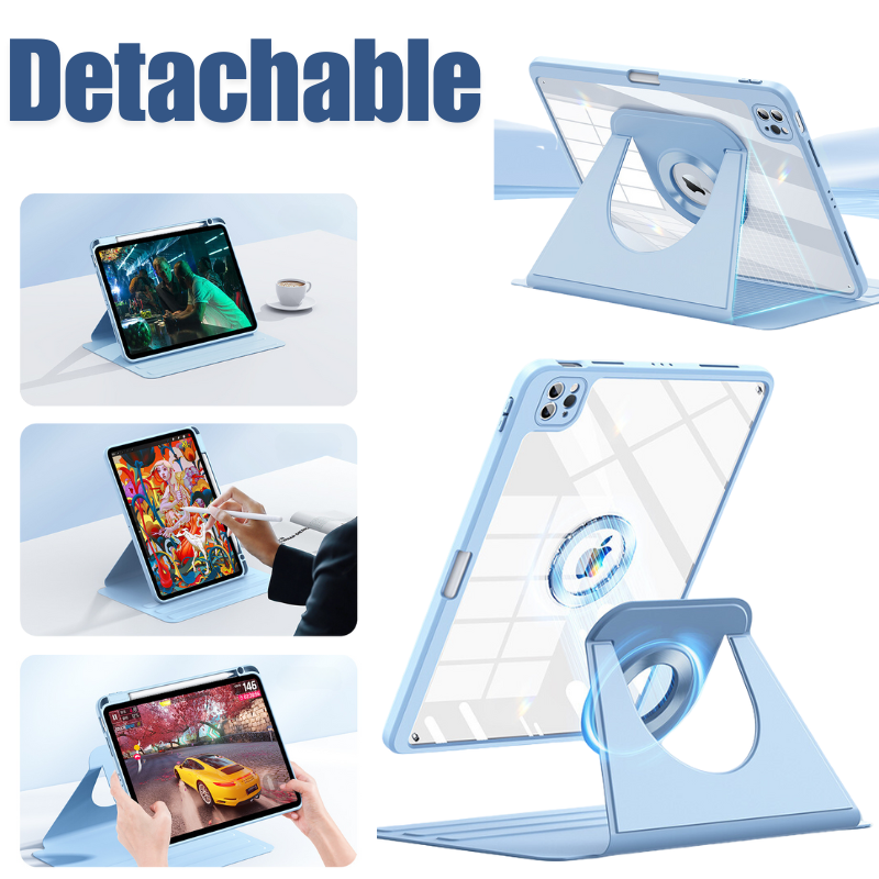 Cargue la imagen en el visor de la galería, [Detachable] Apple iPad Pro 2024 11” - Smart Detachable 360 Degree Rotation Flip Stand Case - Polar Tech Australia
