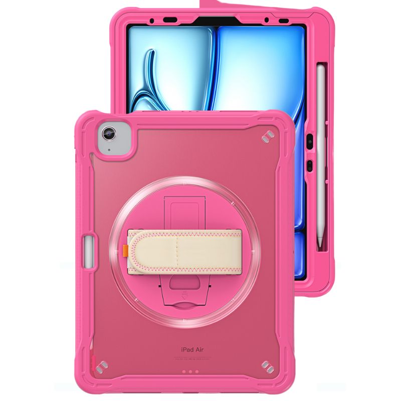 Chargez l&#39;image dans la visionneuse de la galerie, Apple iPad Air 2024 6/6th 11&#39;&#39; &amp; Pro 1/2/3/4 11&#39;&#39; &amp; iPad 4/5 Air 10.9&#39;&#39; - 360 Degree Rotate Shockproof Heavy Duty Tough Stand Case Cover With Strap &amp; Pen Holder - Polar Tech Australia
