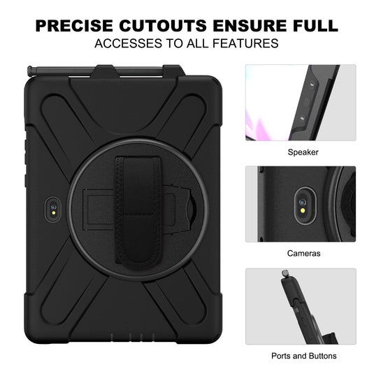 Samsung Galaxy Tab Active Pro 10.1" 2019 (T540/T545) Heavy Duty 360 Degree Rotate Stand Hand Strap Case - Polar Tech Australia