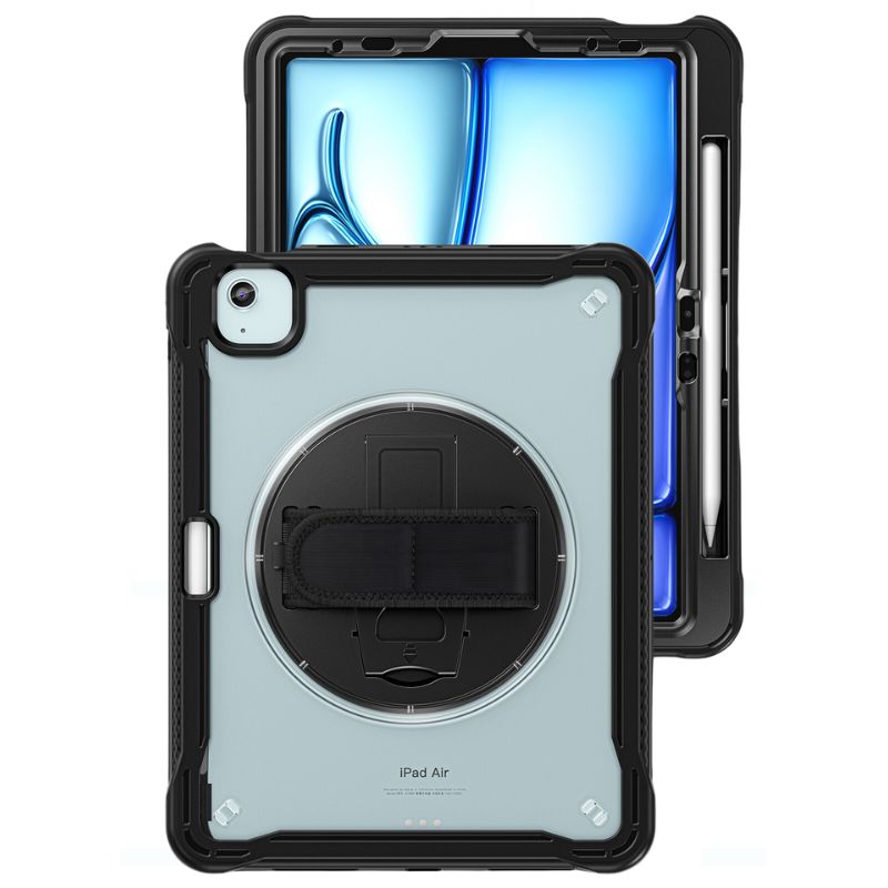 Chargez l&#39;image dans la visionneuse de la galerie, Apple iPad Air 2024 6/6th 11&#39;&#39; &amp; Pro 1/2/3/4 11&#39;&#39; &amp; iPad 4/5 Air 10.9&#39;&#39; - 360 Degree Rotate Shockproof Heavy Duty Tough Stand Case Cover With Strap &amp; Pen Holder - Polar Tech Australia
