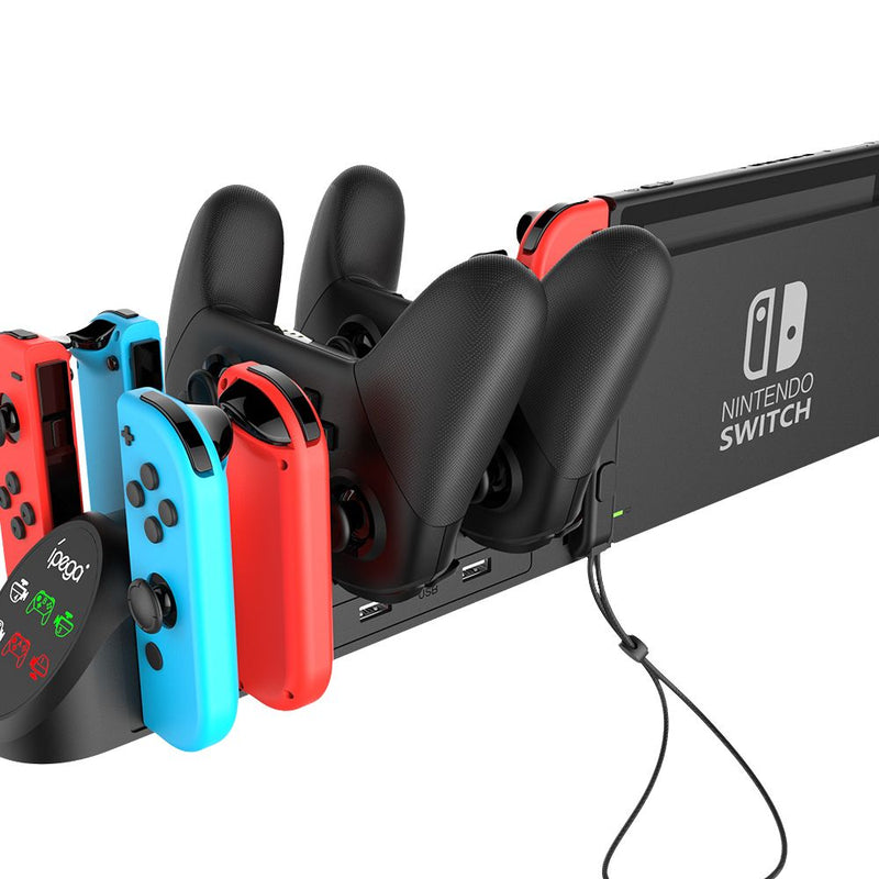 Cargue la imagen en el visor de la galería, Nintendo Switch Joy-Con/Pro 6 in 1 Game Joystick Handle Controller Charging Base - Polar Tech Australia
