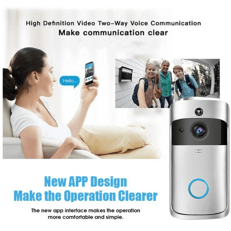 Chargez l&#39;image dans la visionneuse de la galerie, [1080P FHD][With Chime &amp; Battery] Smart Doorbell Camera Wireless Wifi Doorbell Two Way Audio Intercom App Control - Polar Tech Australia
