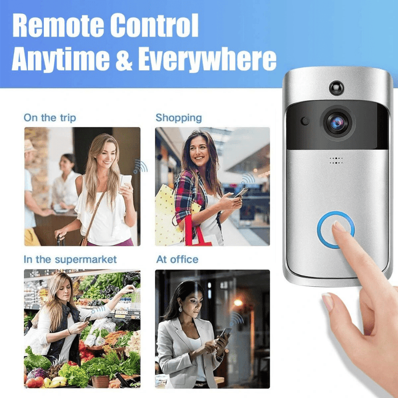 Chargez l&#39;image dans la visionneuse de la galerie, [1080P FHD][With Chime &amp; Battery] Smart Doorbell Camera Wireless Wifi Doorbell Two Way Audio Intercom App Control - Polar Tech Australia
