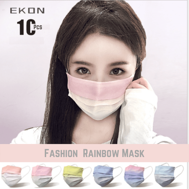 Chargez l&#39;image dans la visionneuse de la galerie, [10PCS] EKON 4 Ply Layer Strong Protection Rainbow Fashion Skin-Friendly Face Masks - Polar Tech Australia
