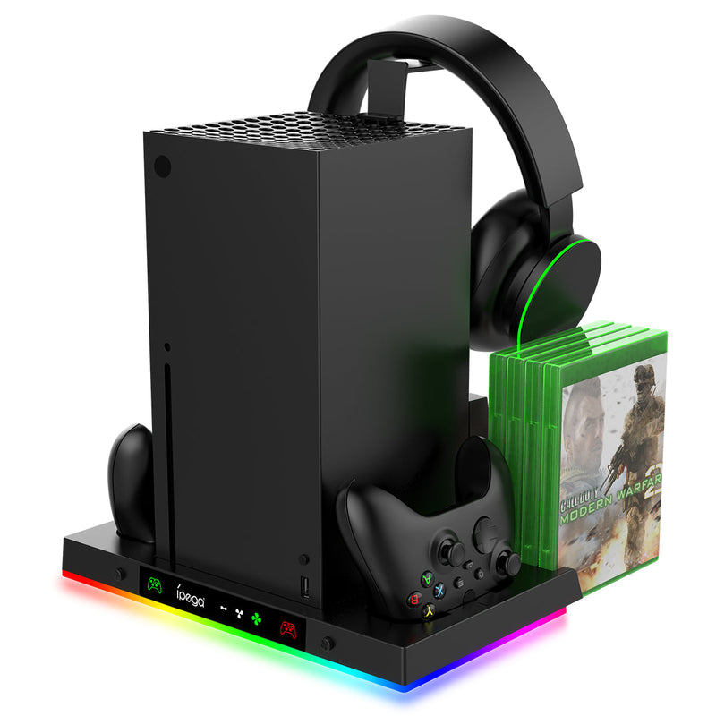 Load image into Gallery viewer, Xbox Series X - All in One Multi Function RGB Light Effect Cooling Fan Base Stand Charging Station - Polar Tech Australia
