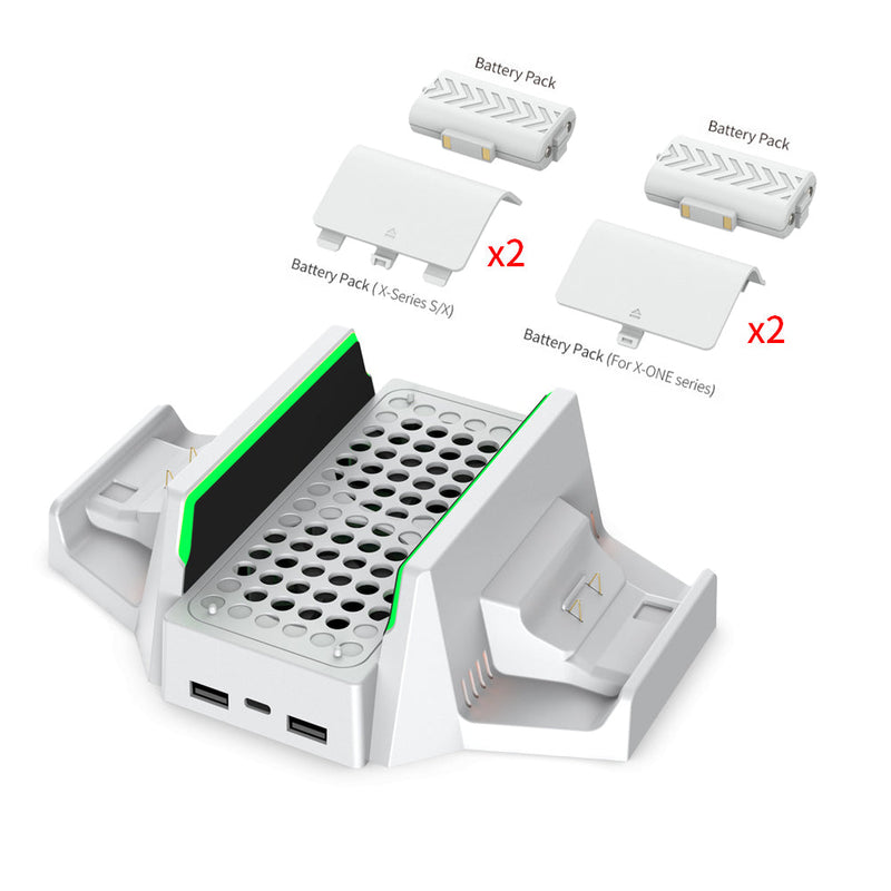 Load image into Gallery viewer, Xbox Series S - Cooling Fan Charging  Vertical Stand Dual Controller Charging Base - Polar Tech Australia
