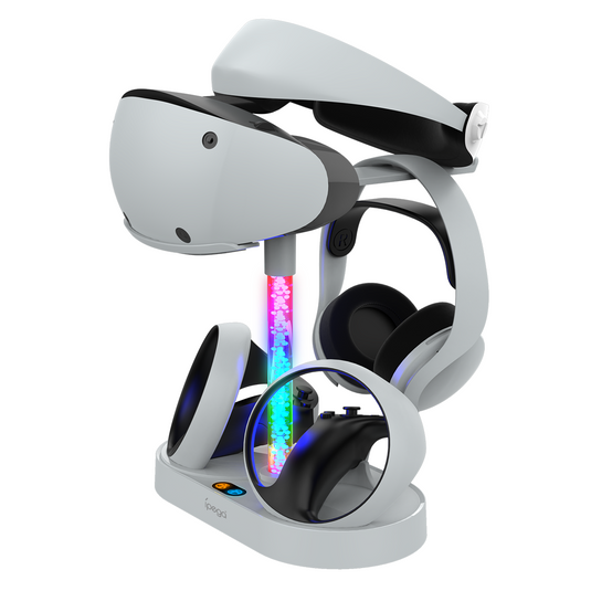 PlayStation PS VR 2 - Headset Charging Display Stand Dual Controller Charging Station with RGB Light Charger for PS5 - Polar Tech Australia