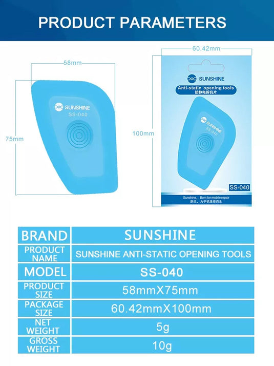 [SS-040] Sunshine Anti-static Phone Dismantling Tools Battery Teardown Card Four-corner Curved Mobile Phone Opening Tools - Polar Tech Australia