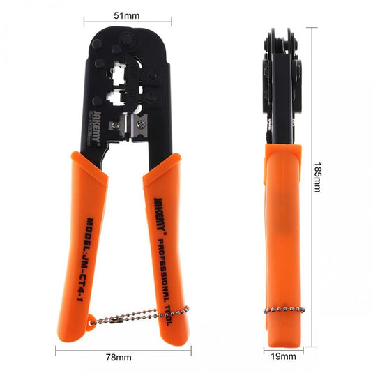 [JM-CT4-1] Jakemy Portable Self-adjusting 6P/8P Crimping Pliers Wire Cable End Sleeve Ferrule Cutter Crimper Network Ethernet Internet Cable Clamp Tool - Polar Tech Australia