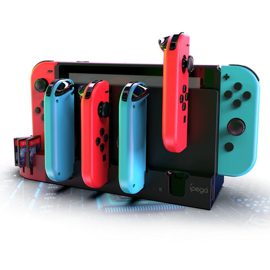 Nintendo Switch Joy-Con Console Holder Charging Stand Base with LED Indicator & Card Slot - Polar Tech Australia