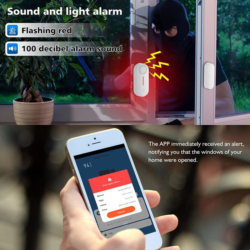 Chargez l&#39;image dans la visionneuse de la galerie, [TUYA Smart Home][Built-in Siren] Battery Powdered Door &amp; Window Sensor Alarm Burglary Detector Home Security - Polar Tech Australia
