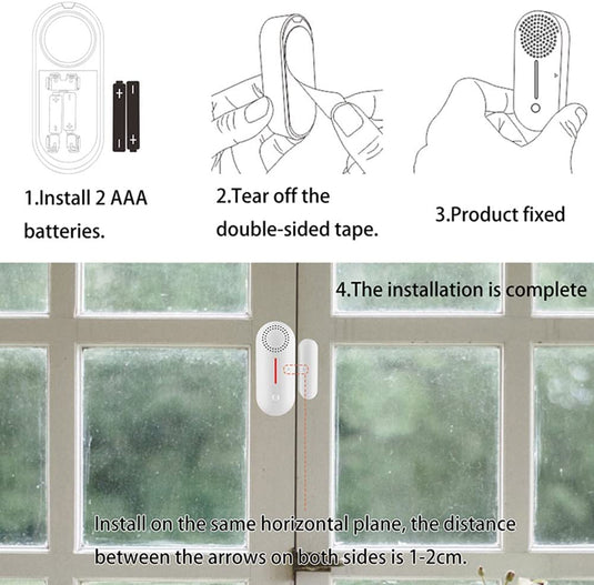 [TUYA Smart Home][Built-in Siren] Battery Powdered Door & Window Sensor Alarm Burglary Detector Home Security - Polar Tech Australia