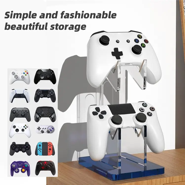 Cargue la imagen en el visor de la galería, PS4 / Xbox One / Switch Game Controller Holder Desktop Gamepad Storage Holder - Transparent - Polar Tech Australia
