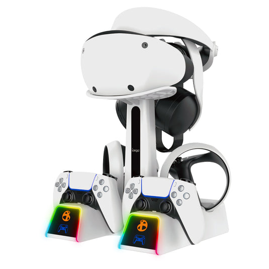 PlayStation PS VR 2 - All in One Storage Headset Controller Storage Stand With RGB Light - Polar Tech Australia