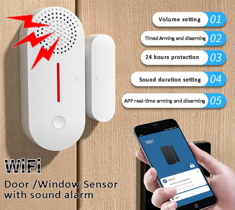 Chargez l&#39;image dans la visionneuse de la galerie, [TUYA Smart Home][Built-in Siren] Battery Powdered Door &amp; Window Sensor Alarm Burglary Detector Home Security - Polar Tech Australia
