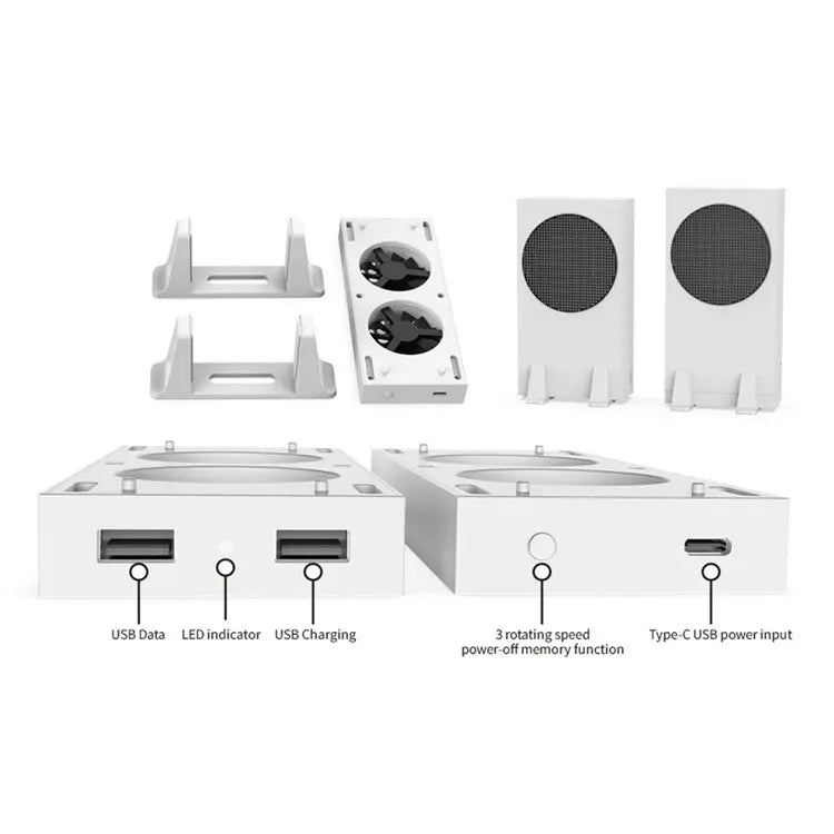 Chargez l&#39;image dans la visionneuse de la galerie, Xbox Series S Vertical Cooling Stand Holder Dual Cooling Fan Base - Polar Tech Australia
