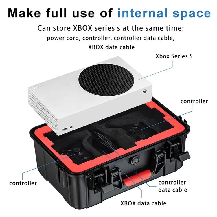 Chargez l&#39;image dans la visionneuse de la galerie, Xbox Series S Portable Heavy Duty Anti-Shock Storage Box Waterproof Carrying Box Suitcase - Polar Tech Australia
