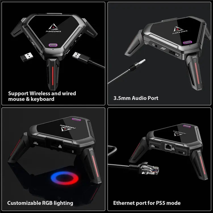 Cargue la imagen en el visor de la galería, Aimzenix XBox Switch PS5 Keyboard Mouse Adapter Converter - Polar Tech Australia
