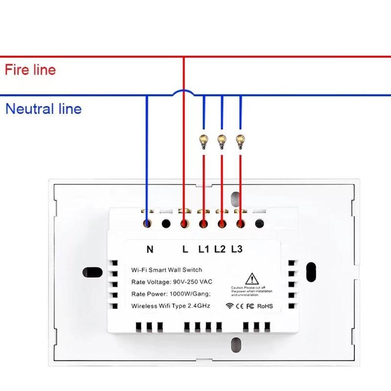 Chargez l&#39;image dans la visionneuse de la galerie, [TUYA Smart Home] TUYA WiFi Smart Touch Switch Home Light Fan Remote Control 1/2/3/4/5/6 Gang Wall Switch Panel - Polar Tech Australia
