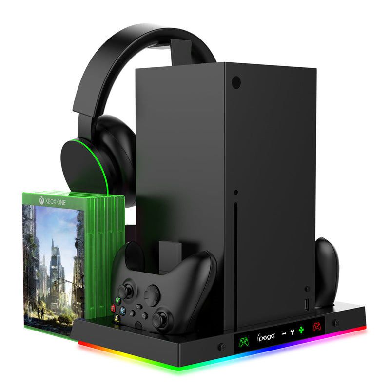 Load image into Gallery viewer, Xbox Series X - All in One Multi Function RGB Light Effect Cooling Fan Base Stand Charging Station - Polar Tech Australia
