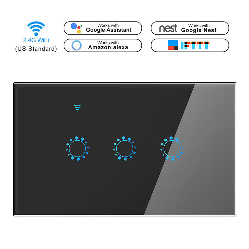 Chargez l&#39;image dans la visionneuse de la galerie, [TUYA Smart Home] TUYA WiFi Smart Touch Switch Home Light Fan Remote Control 1/2/3/4/5/6 Gang Wall Switch Panel - Polar Tech Australia
