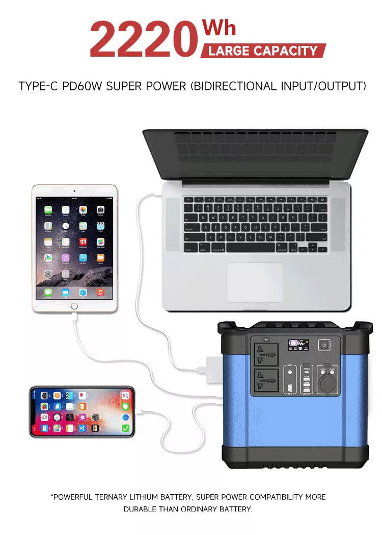 Cargue la imagen en el visor de la galería, [UA2000] Catizon 2000W Portable Solar Generator Outdoor Emergency Power Supply Station - Polar Tech Australia
