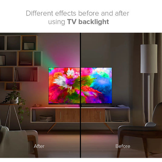 [TUYA Smart Home] Ambient TV PC Backlight RGB LED Strip Light Music/Game/Movie Synchronization Support 4K/HDR/TV BOX/Alexa/Google Smart Sync LED Light Set - Polar Tech Australia