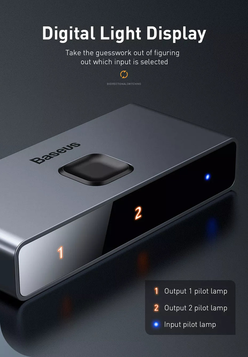 Chargez l&#39;image dans la visionneuse de la galerie, Baseus Matrix 3 Ports HDMI Splitter 4K HD 60Hz (Two-Way Switch) - Polar Tech Australia
